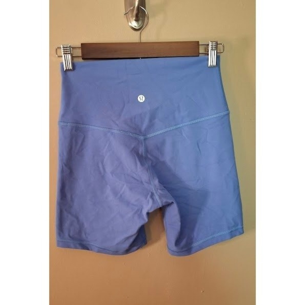 Lululemon Align High-Rise Short 6" Light Blue Nulu Biker Shorts Size 6 LW7BTIS
